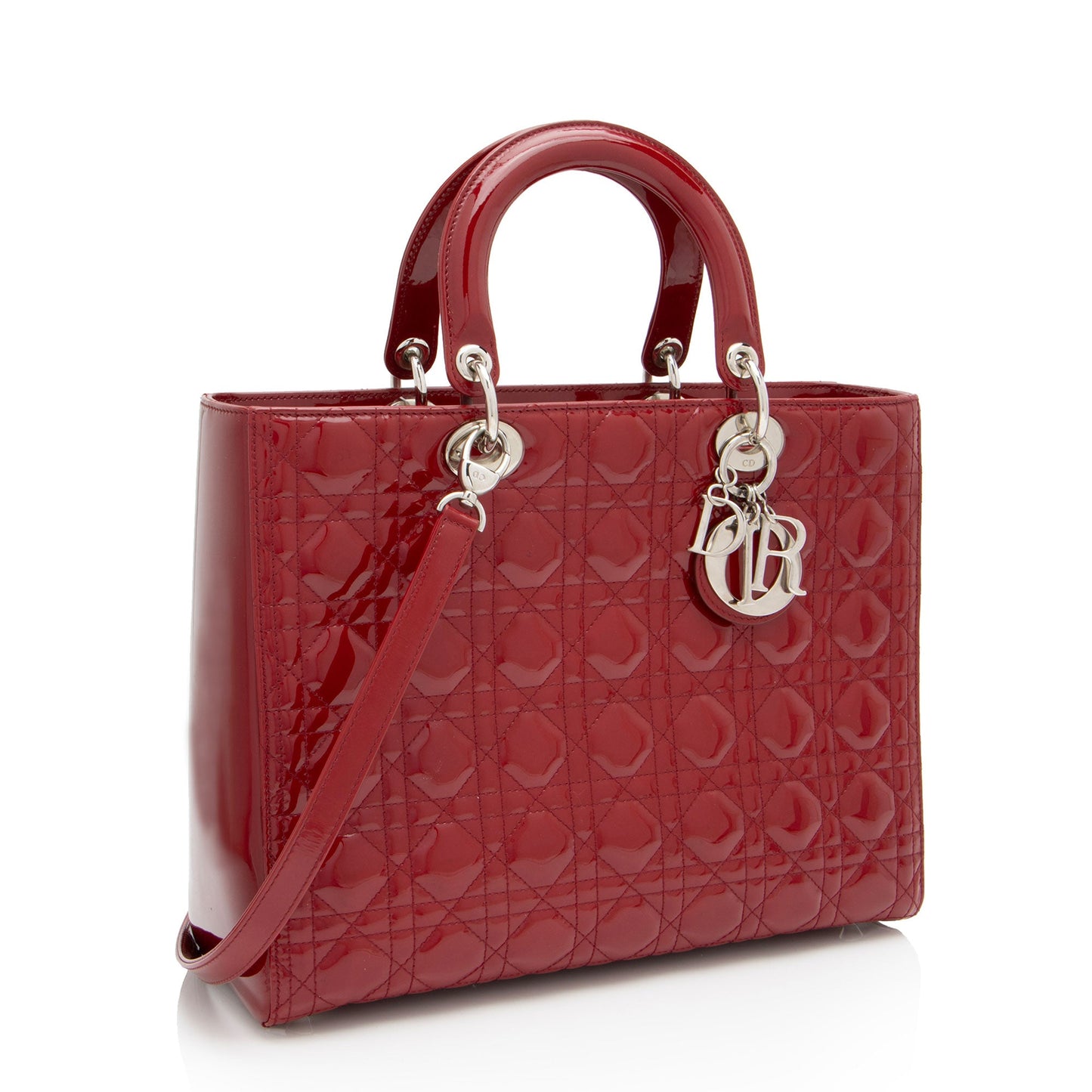 Dior Patent Leather Lady Dior Large Tote (SHF-Fee2T5)