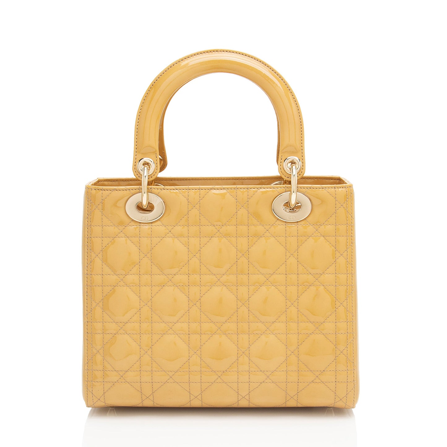 Dior Patent Leather Lady Dior Medium Tote (SHF-PF9eaq)
