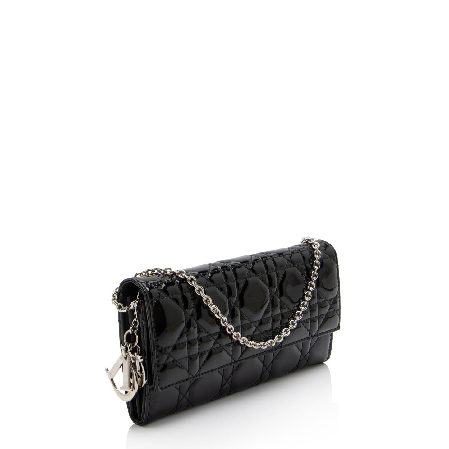 Dior Patent Leather Lady Dior Wallet on Chain (SHF-rovhu8)