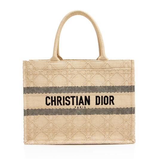 Dior Raffia Cannage Medium Book Tote (SHF-vp73d7)