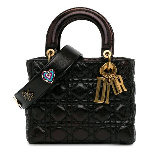 Dior Small Crinkled Patent Cannage Lucky Badges My Lady Dior (SHG-Skvge5)