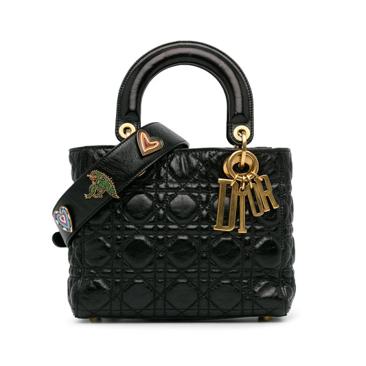 Dior Small Crinkled Patent Cannage Lucky Badges My Lady Dior (SHG-TnrBf0)