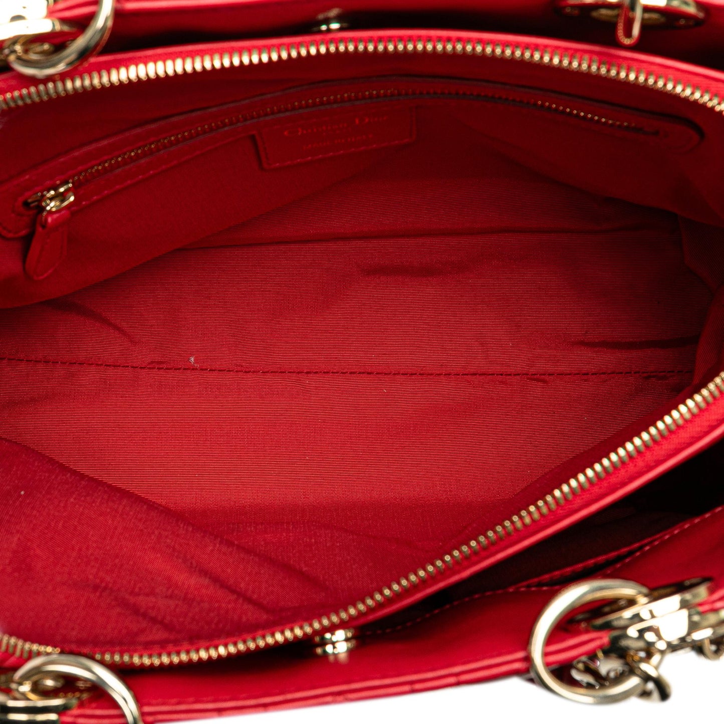 Dior Small Lambskin Cannage Soft Zipped Shopping Tote (SHG-AncejF)