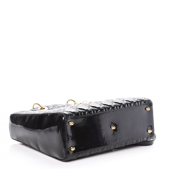 DIOR Lady Dior Patent Cannage Calfskin Large