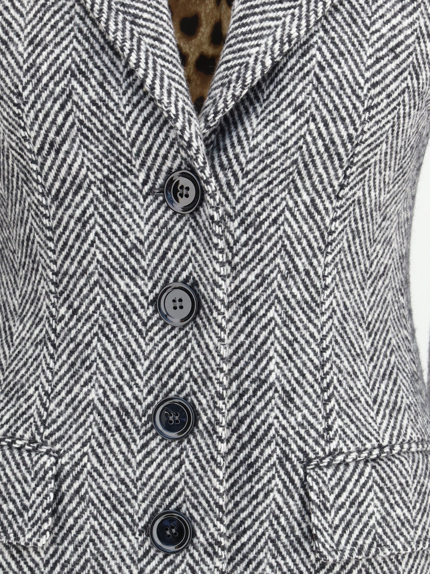 Dolce & Gabbana Women Single-Breasted Chevron Coat