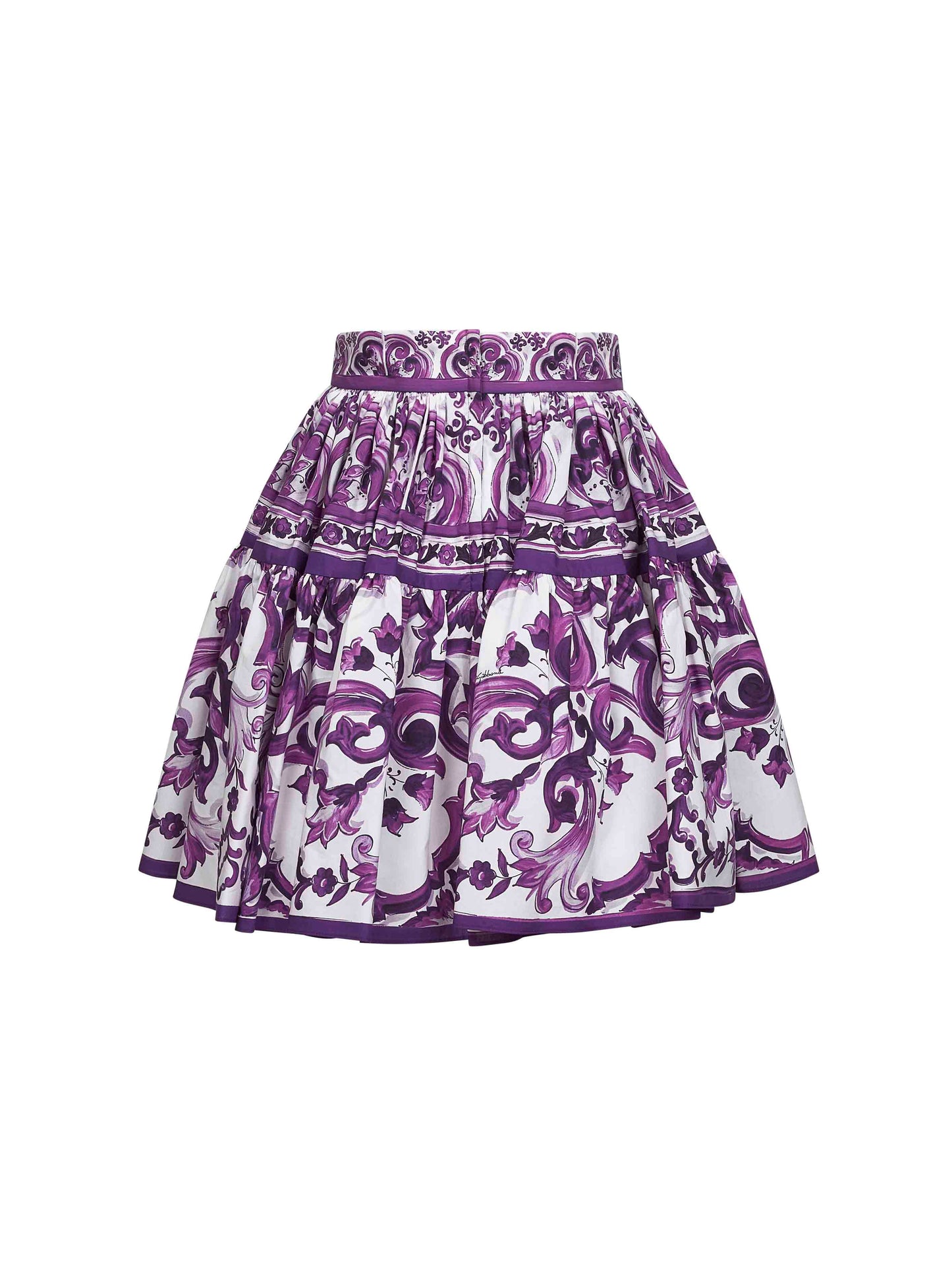 Dolce & Gabbana Women Maiolica Print Poplin Mini Skirt