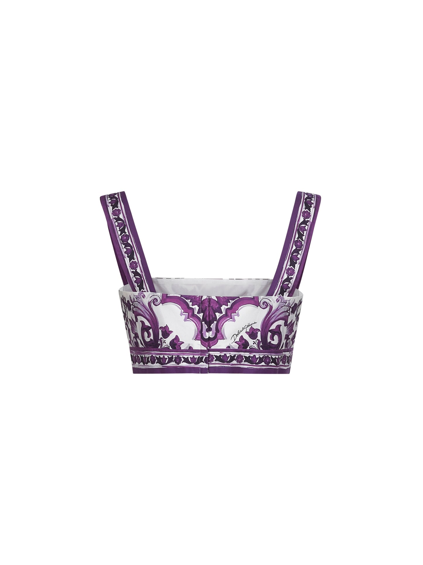 Dolce & Gabbana Women Maiolica Print Poplin Bralette Top
