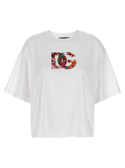 Dolce & Gabbana Women Floral Logo T-Shirt