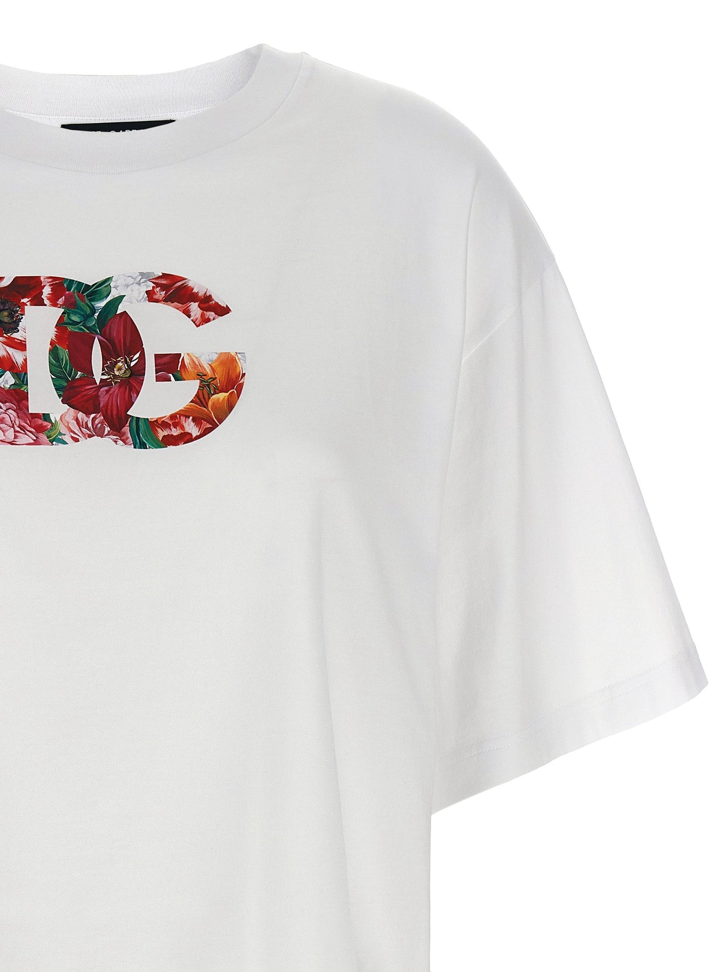 Dolce & Gabbana Women Floral Logo T-Shirt