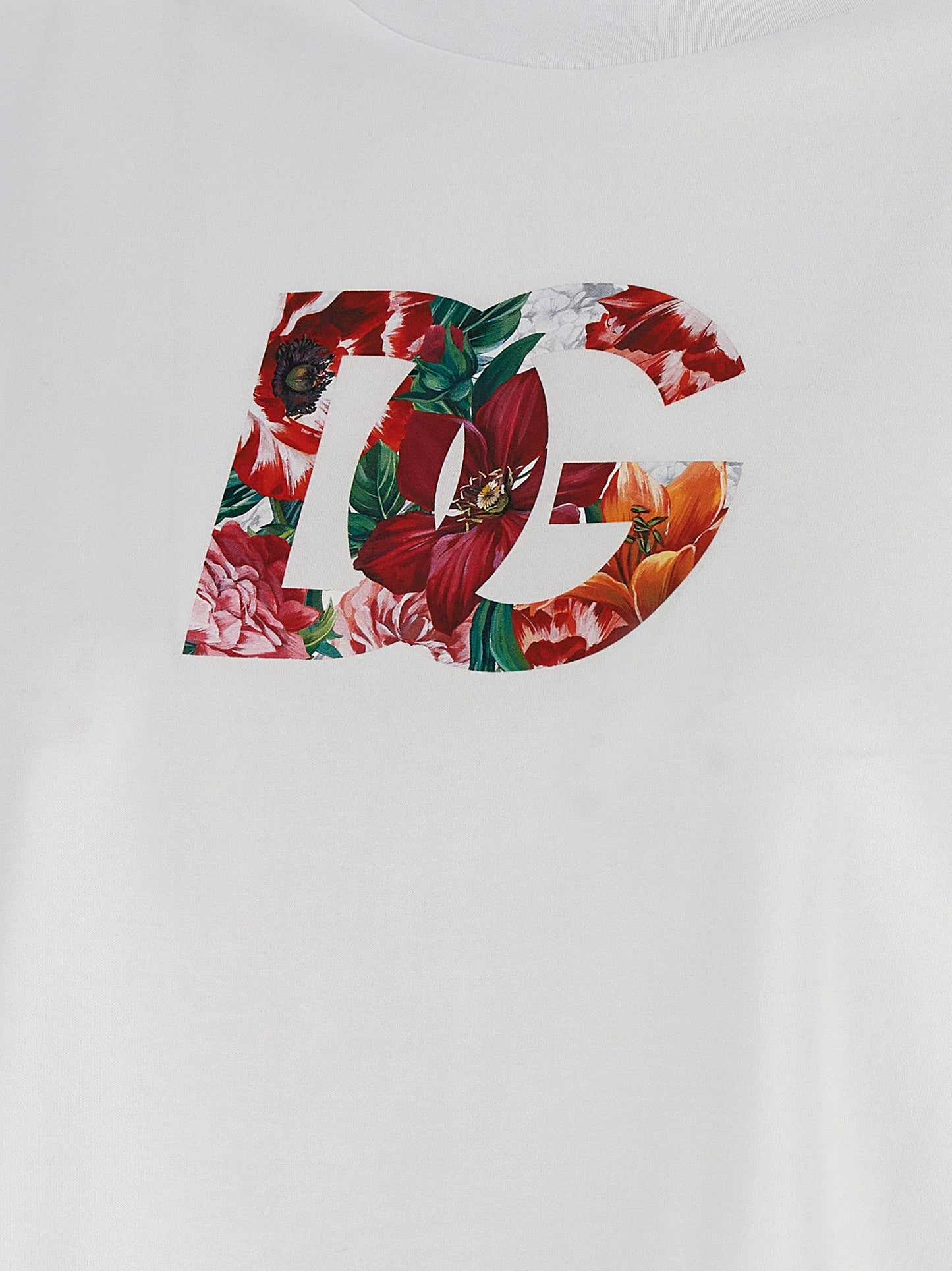 Dolce & Gabbana Women Floral Logo T-Shirt