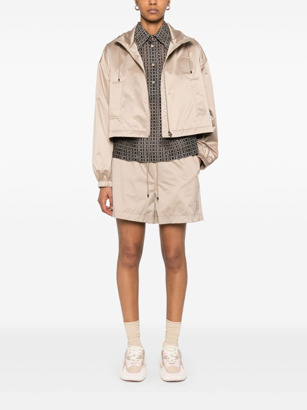 FENDI Women's Hooded Windbreaker with Drawstring
