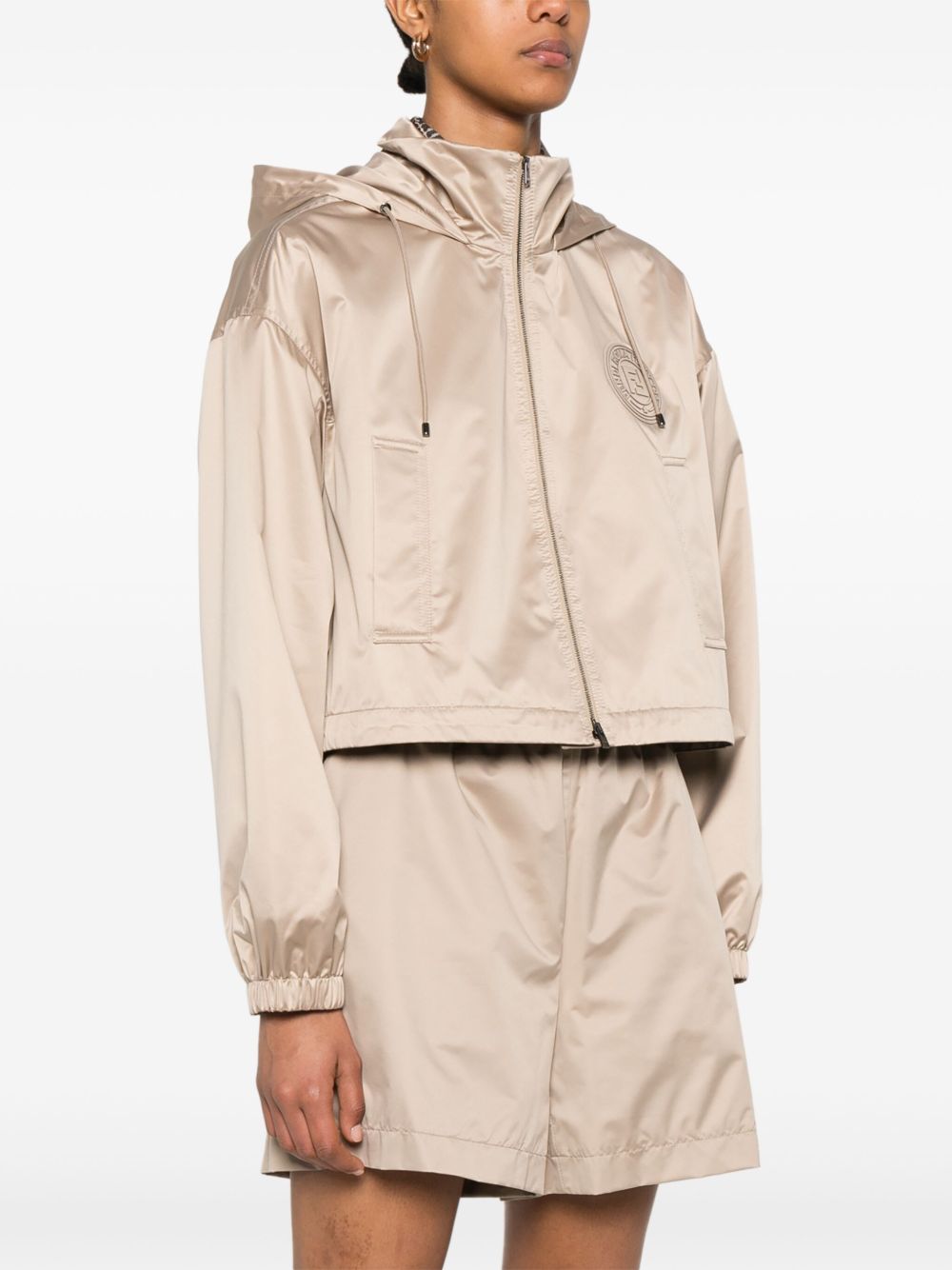 FENDI Women's Hooded Windbreaker with Drawstring