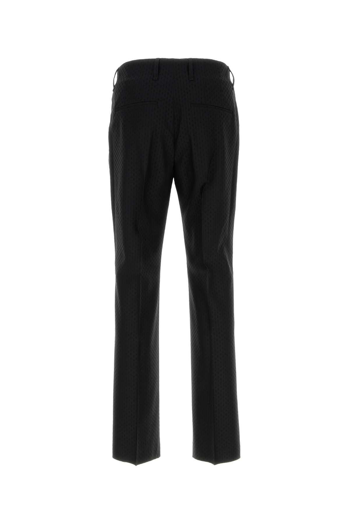 FENDI Men's Wool Blend Trousers with Tonal Stitching