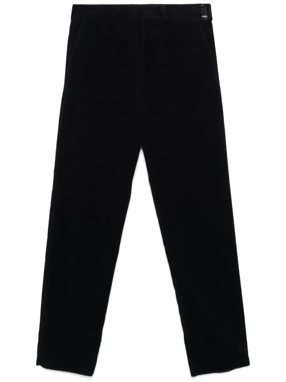 FENDI Velvet Trousers with Classic Details - FW24 Collection