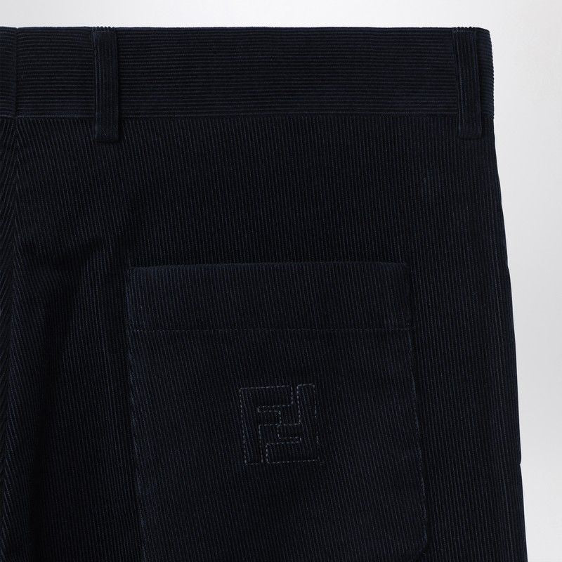 FENDI Velvet Trousers with Classic Details - FW24 Collection
