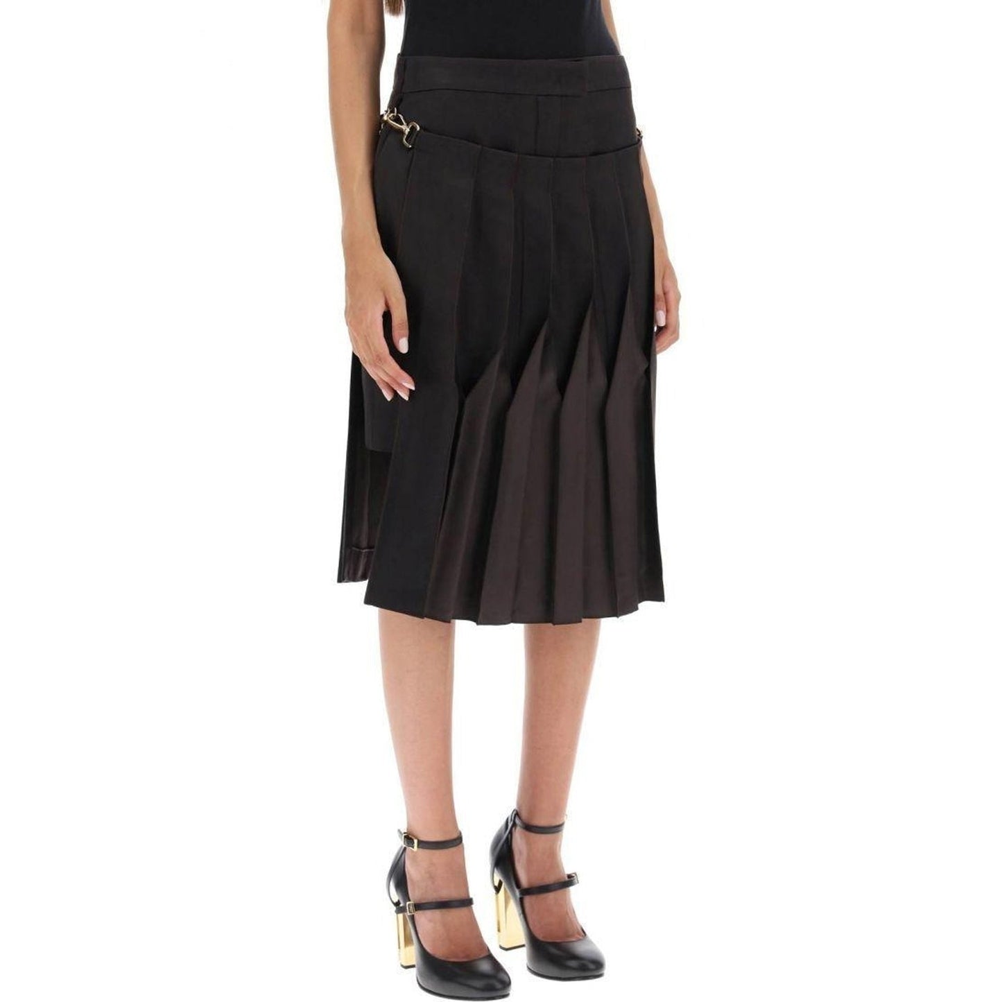FENDI Cotton and Silk Washed Mini Skirt