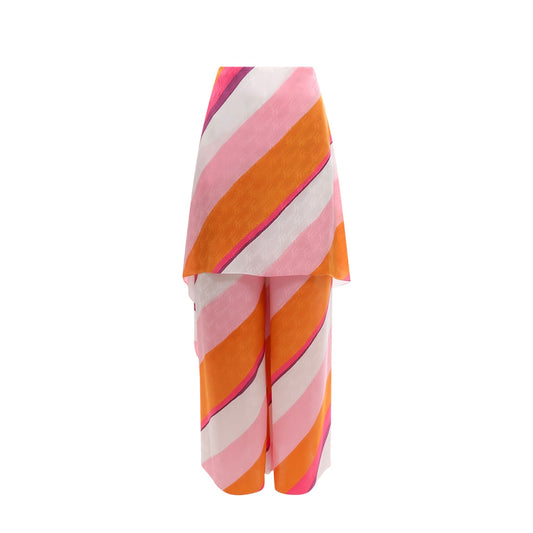 FENDI Color-Block Draped Trousers