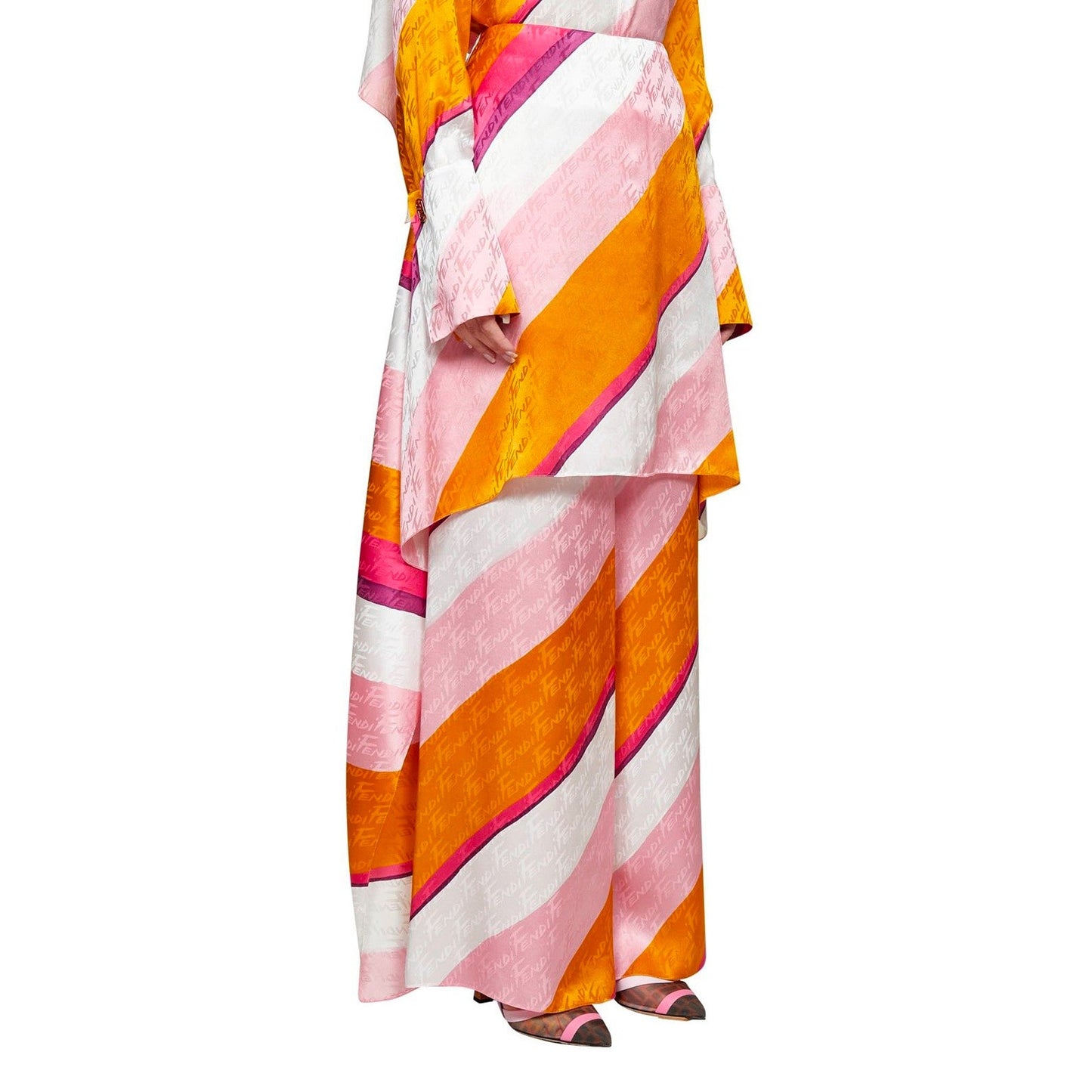 FENDI Color-Block Draped Trousers