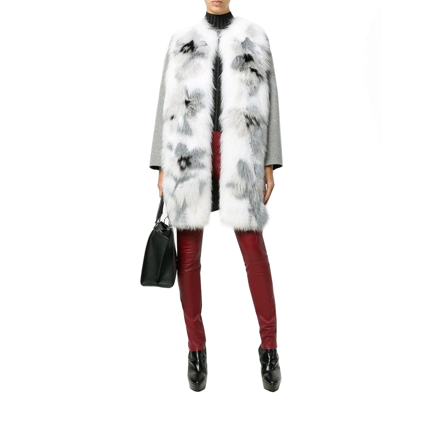 FENDI Fur Trim Cashmere Jacket with Regular Fit