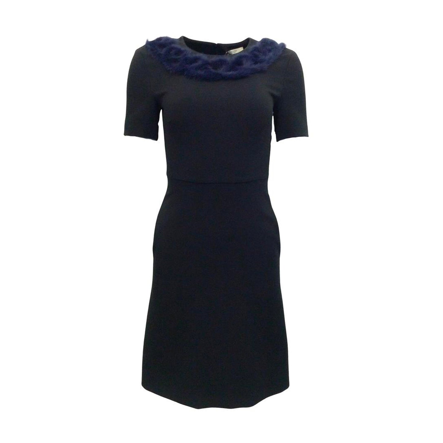FENDI Knit Mink Collar Mini Dress