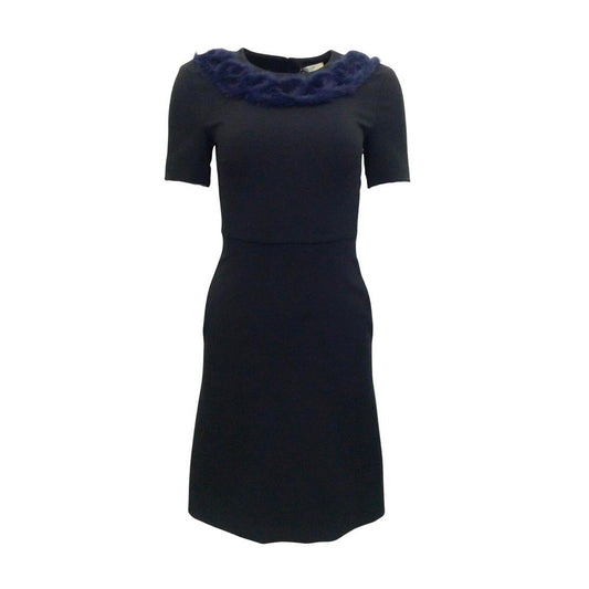 FENDI Knit Mink Collar Mini Dress