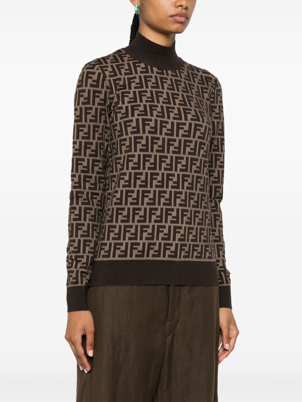 FENDI Fitted High Neck Sweater Women
