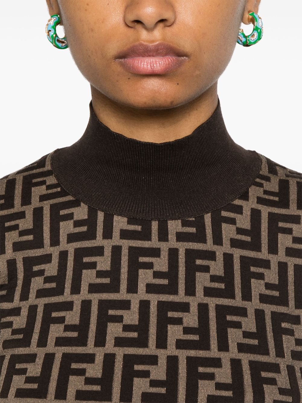 FENDI Fitted High Neck Sweater Women