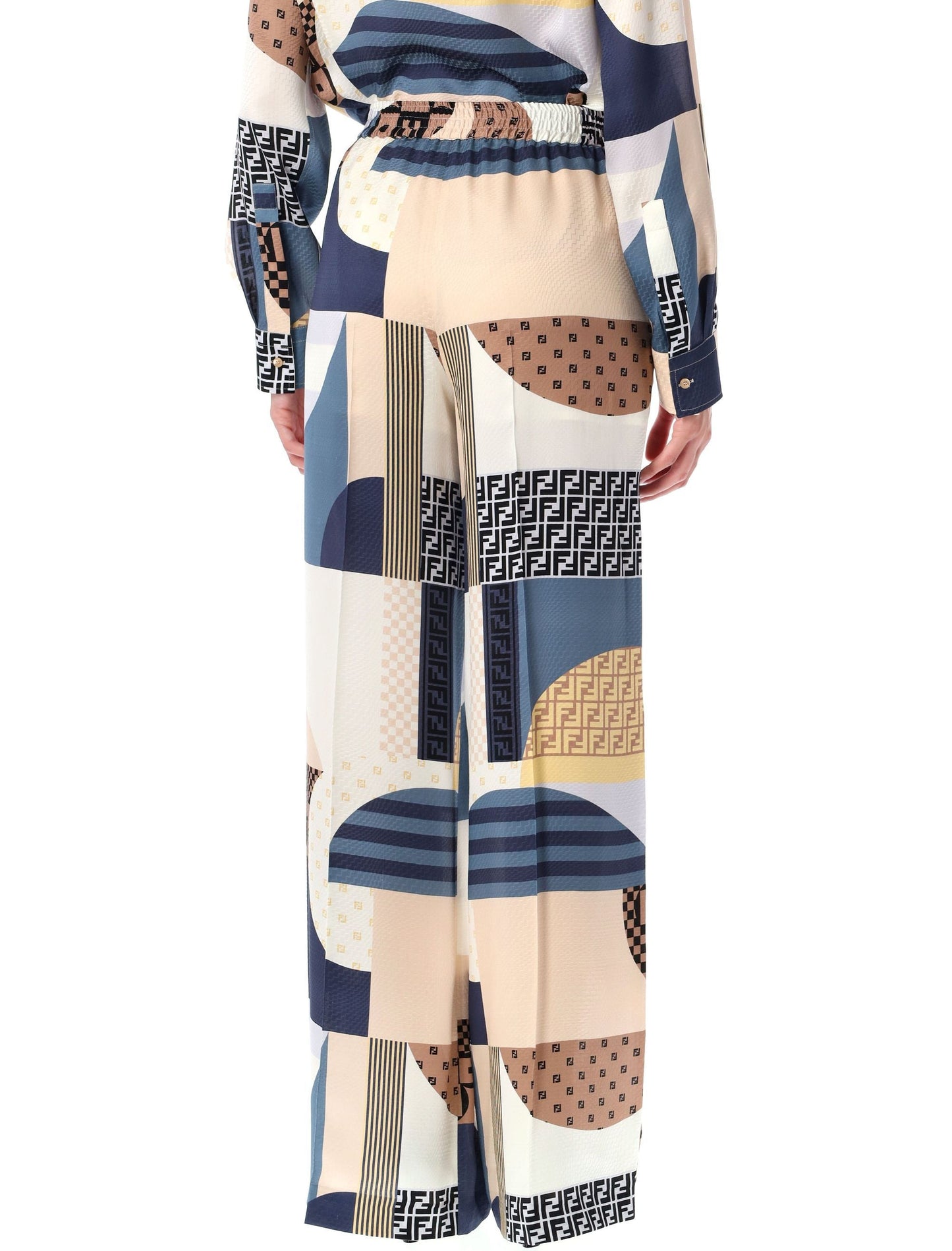 FENDI Patchwork Print Trousers Size 38
