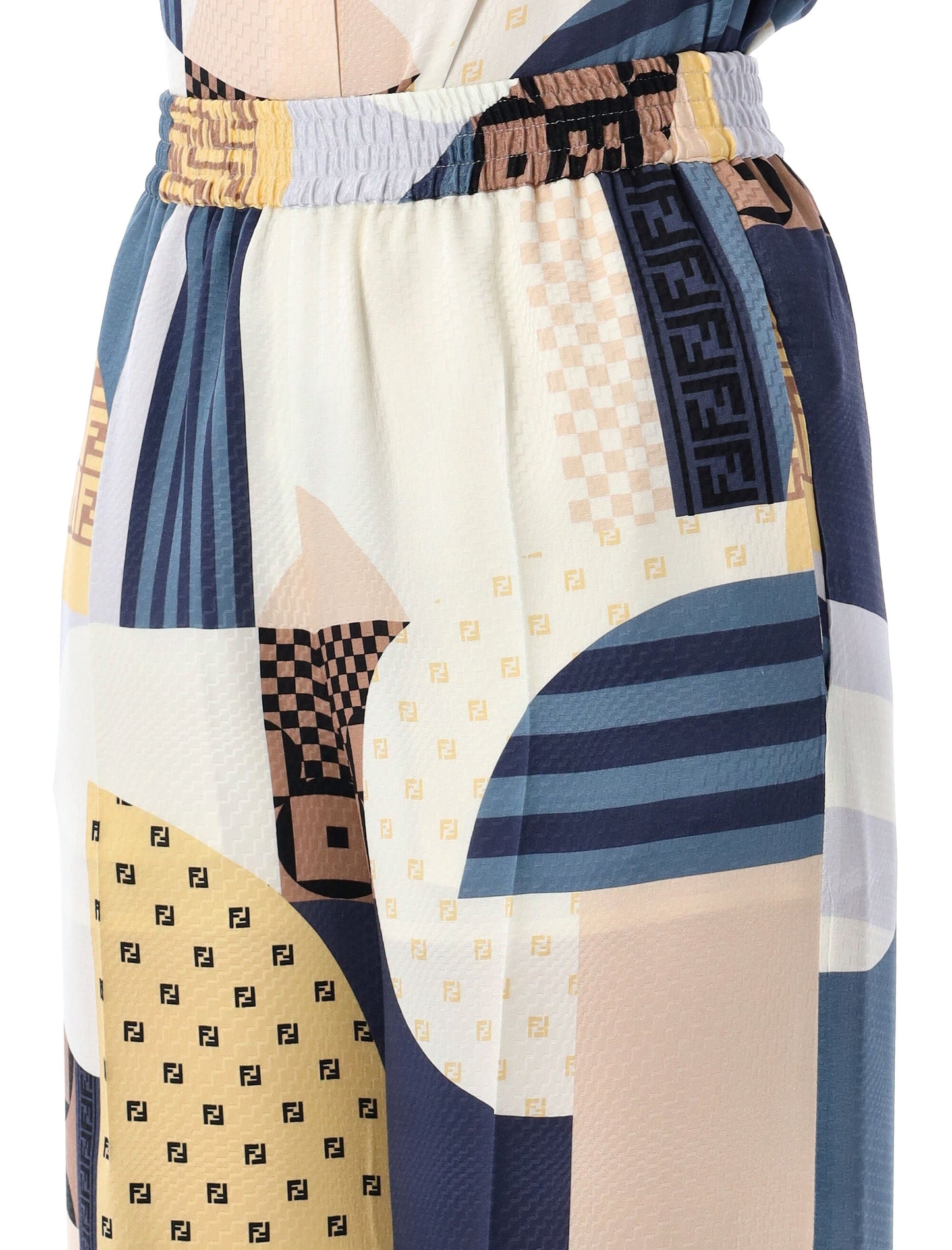 FENDI Patchwork Print Trousers Size 38