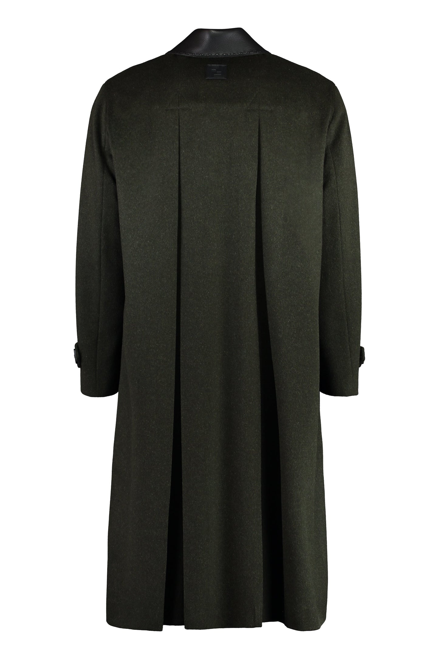 FENDI Wool Blend Jacket with Leather Collar for Men