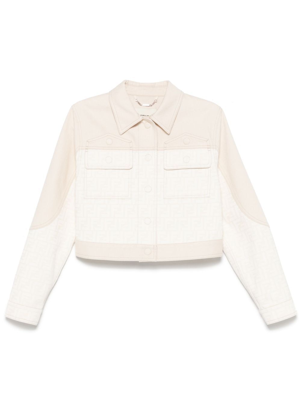 FENDI Women's Crop Denim Jacket with FF Inserts