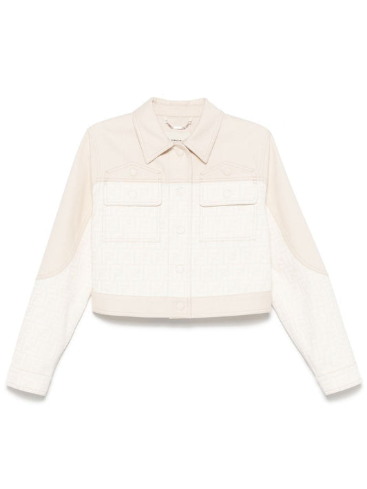 FENDI Women's Crop Denim Jacket with FF Inserts