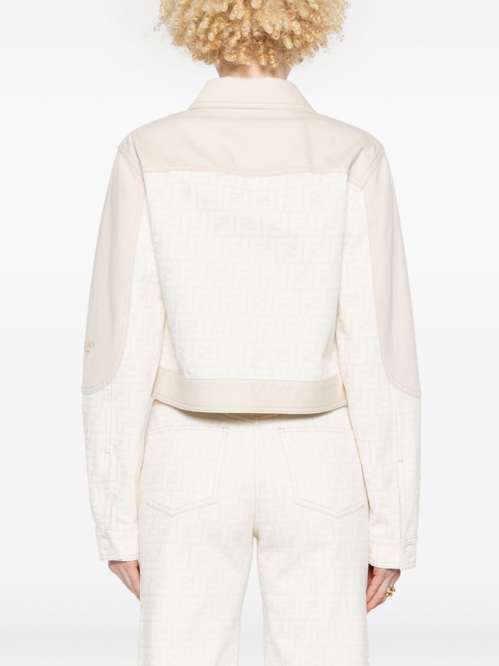 FENDI Women's Crop Denim Jacket with FF Inserts