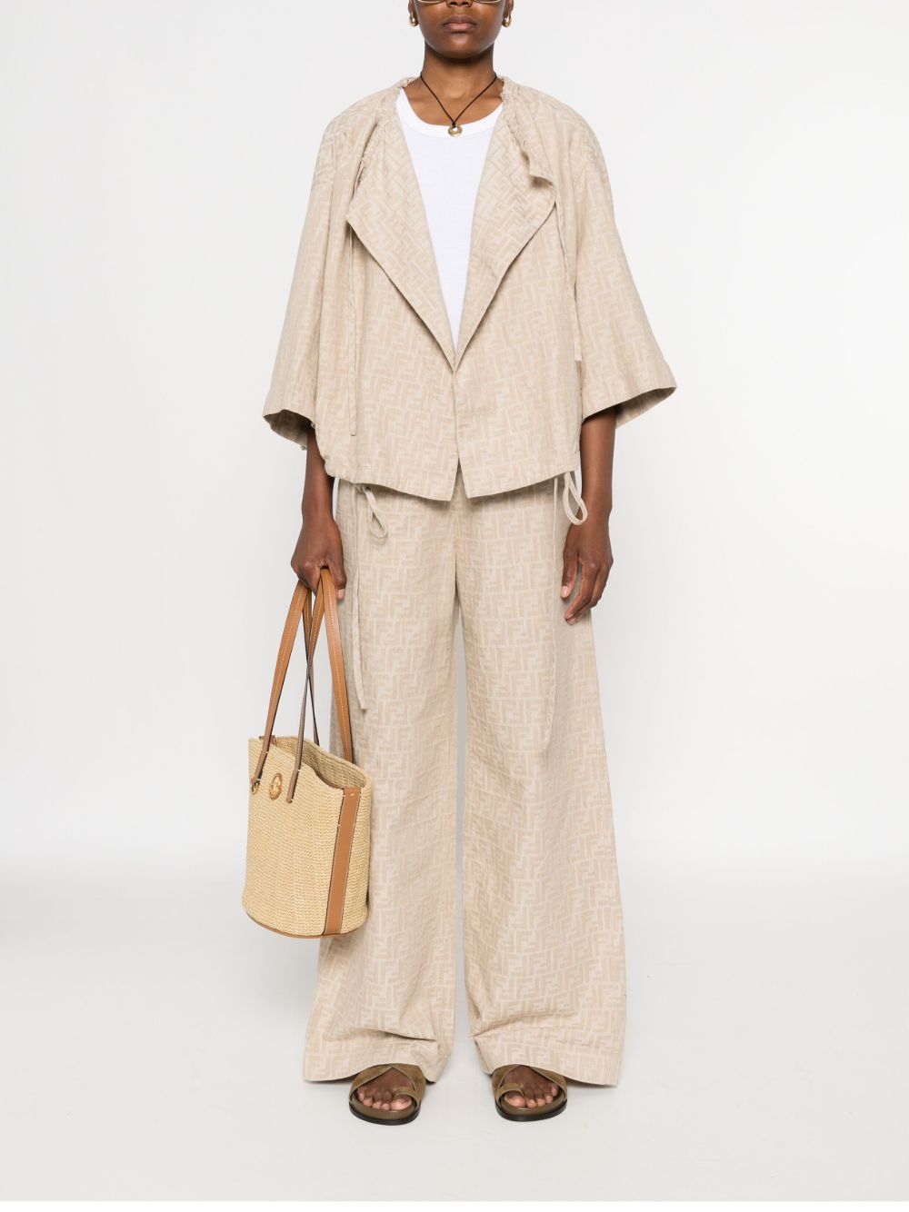 FENDI Embroidered Chambray Jacket for Women