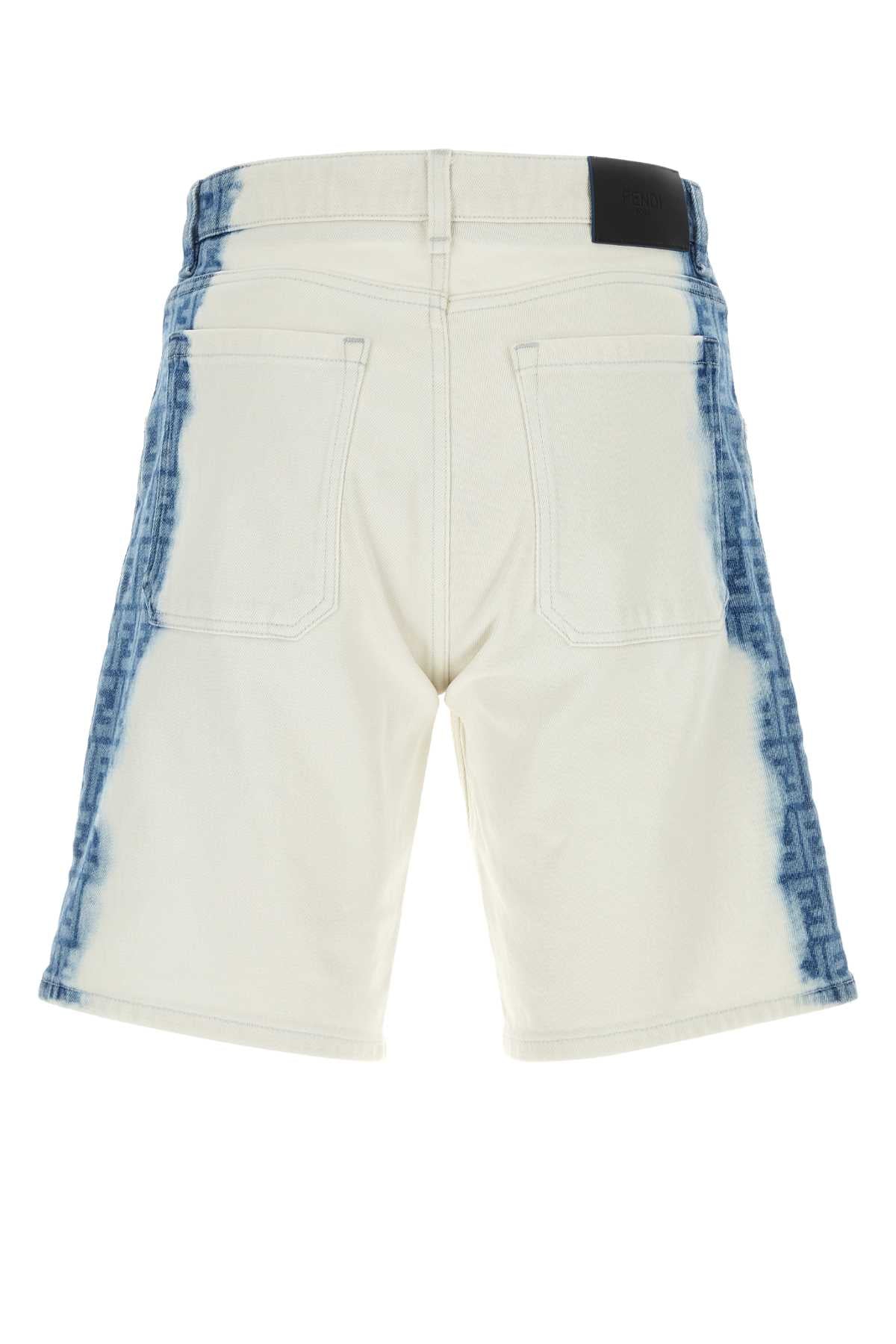 FENDI Men's Mini Stretch Denim Bermuda Shorts
