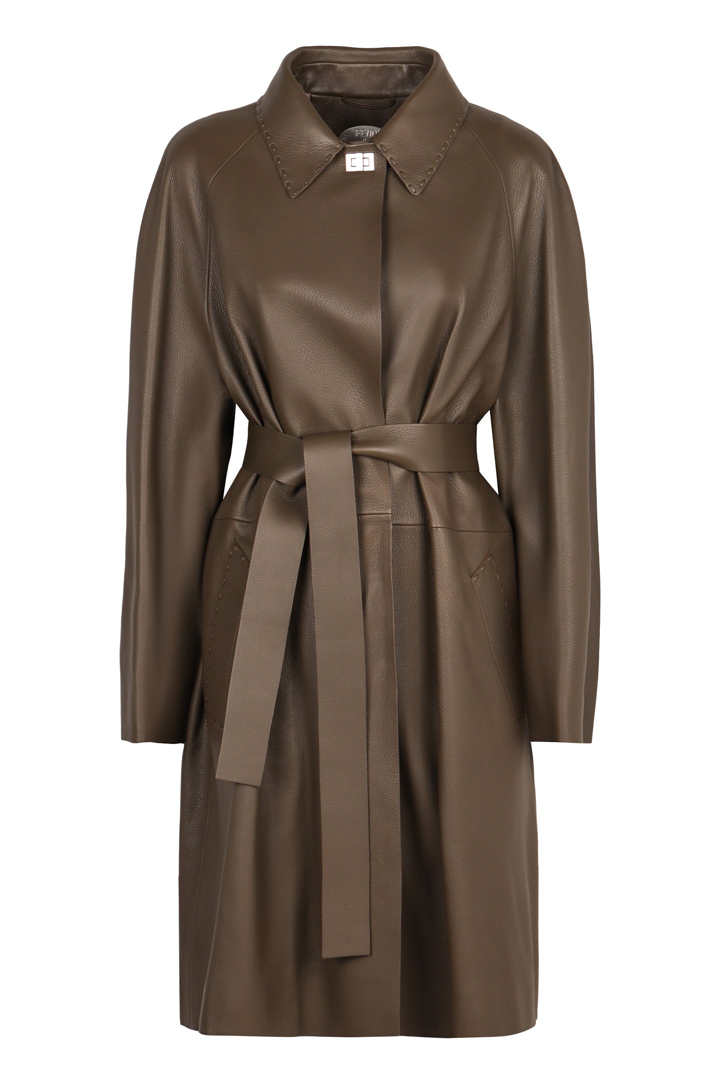 FENDI Women's Leather Outerwear Coat