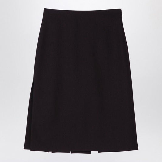 FENDI Stylish Midi Wool Skirt with Slit Detail