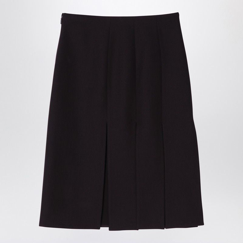 FENDI Stylish Midi Wool Skirt with Slit Detail