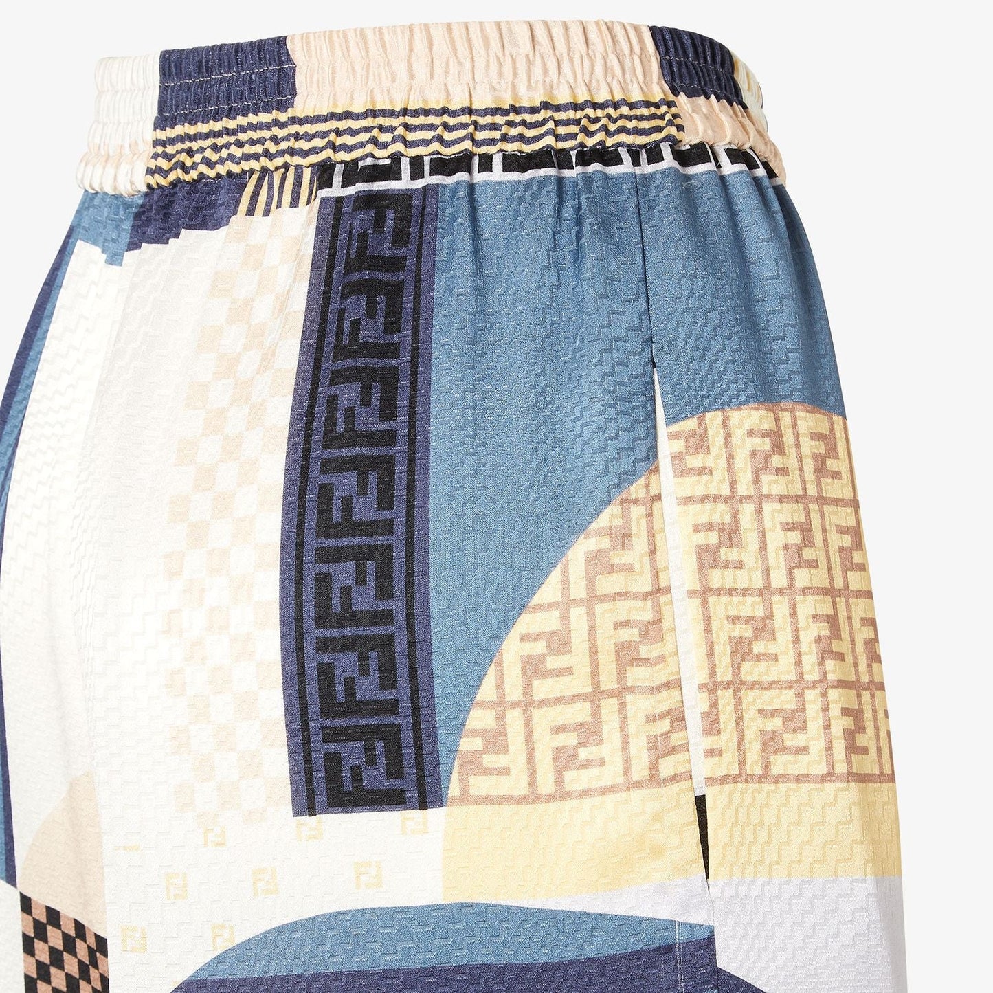 FENDI Flowing Silk Patchwork Print Pyjama Trousers