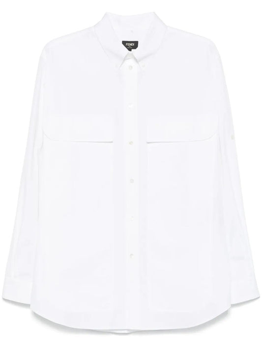 FENDI Relaxed Fit Poplin Shirt for Men - SS25 Collection