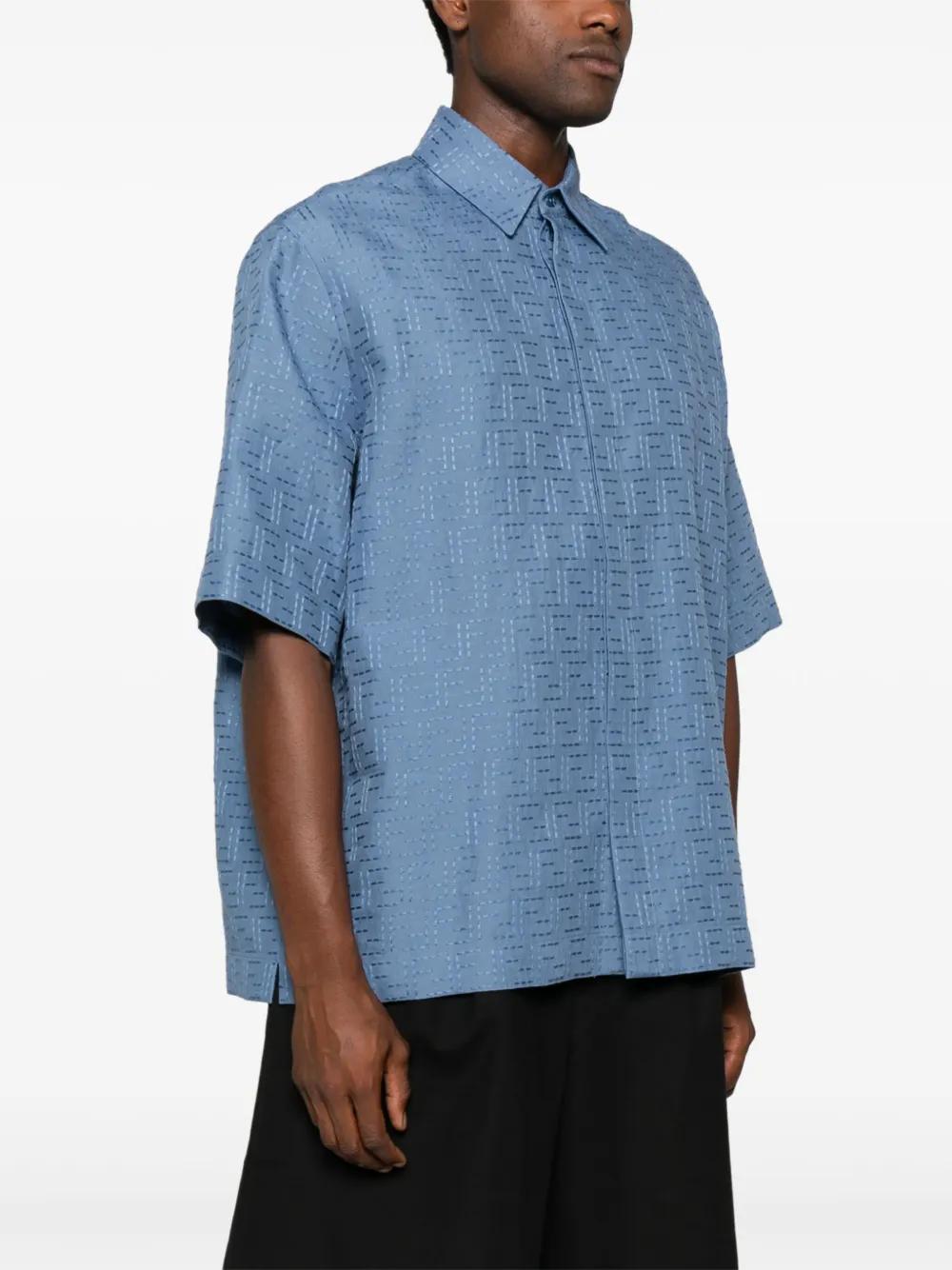 FENDI FF Jacquard Linen Shirt for Men - SS25