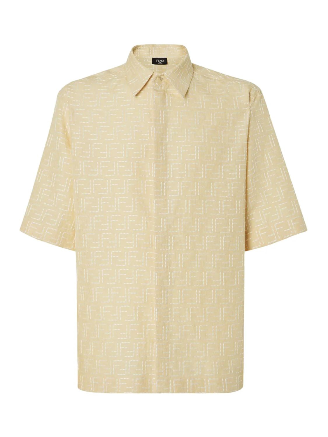 FENDI Oversize Short Sleeve Jacquard Shirt - Size M