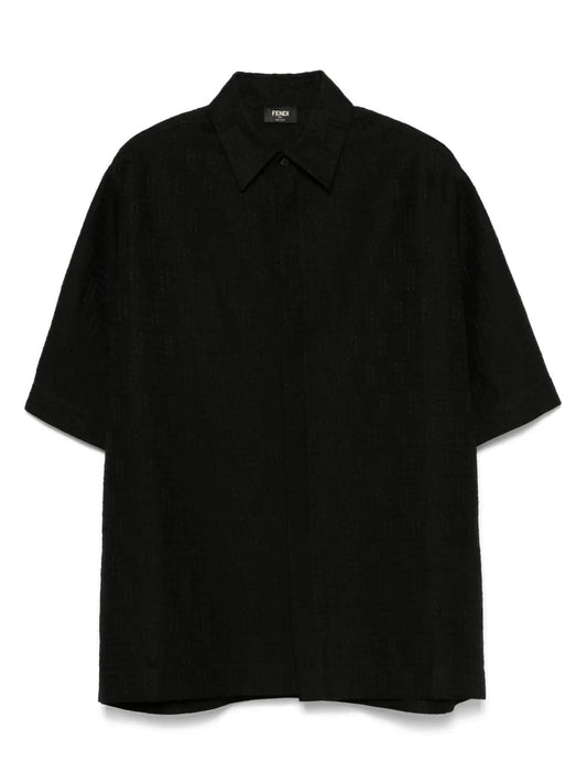 FENDI Men's Linen Blend Jacquard Shirt - SS25 Collection