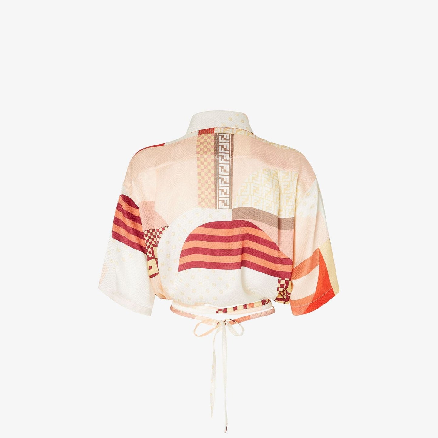 FENDI Silk Mini Abstract Print Button-Up Shirt