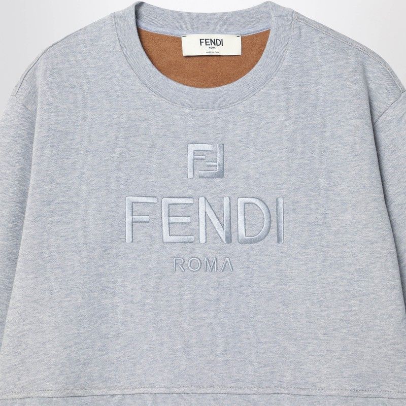 FENDI Cropped Fleece Cotton Sweatshirt for Women