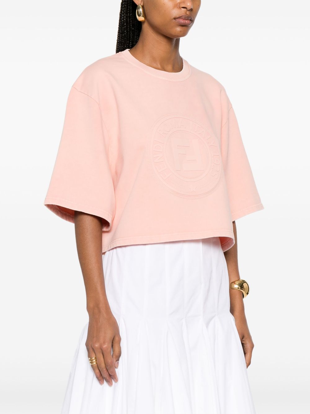FENDI Cotton Logo T-Shirt for Women