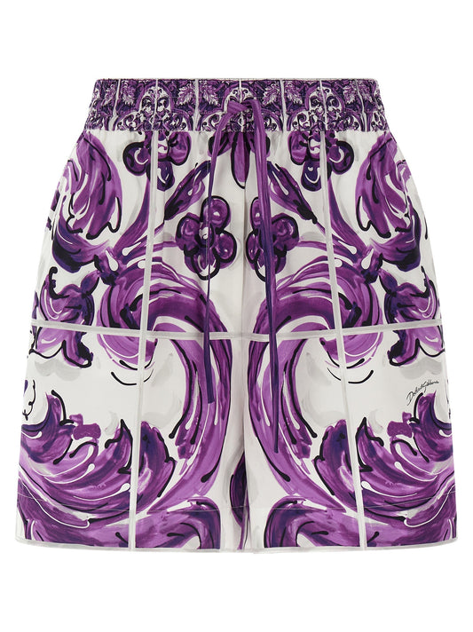 Dolce & Gabbana Women 'Maiolica' Print Cotton Shorts