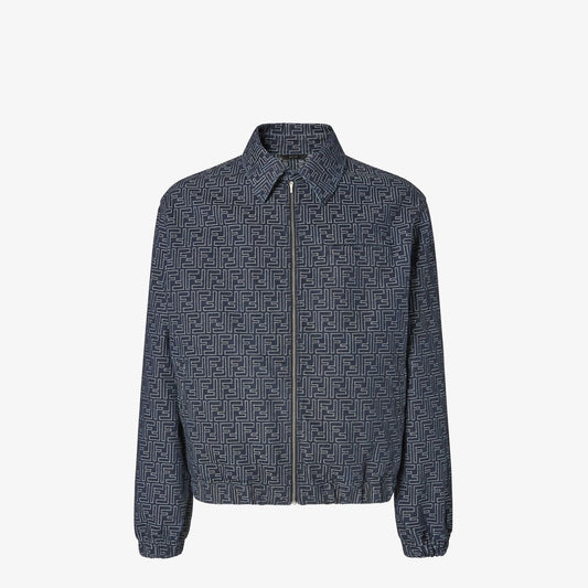 FENDI Embroidered Denim Bomber Jacket for Men