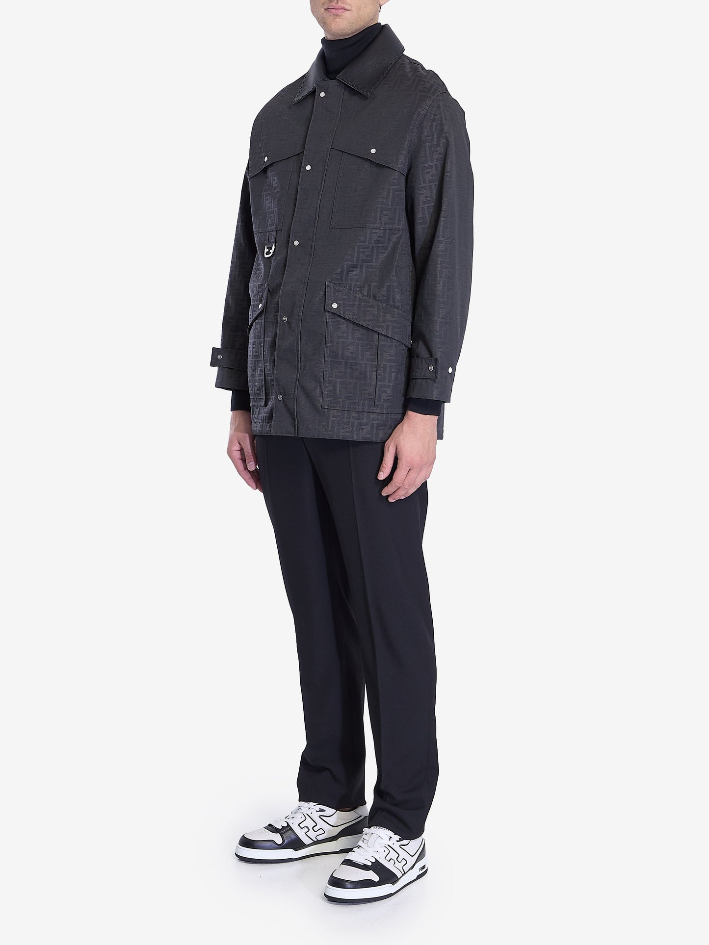 FENDI Embroidered Canvas Jacket for Men