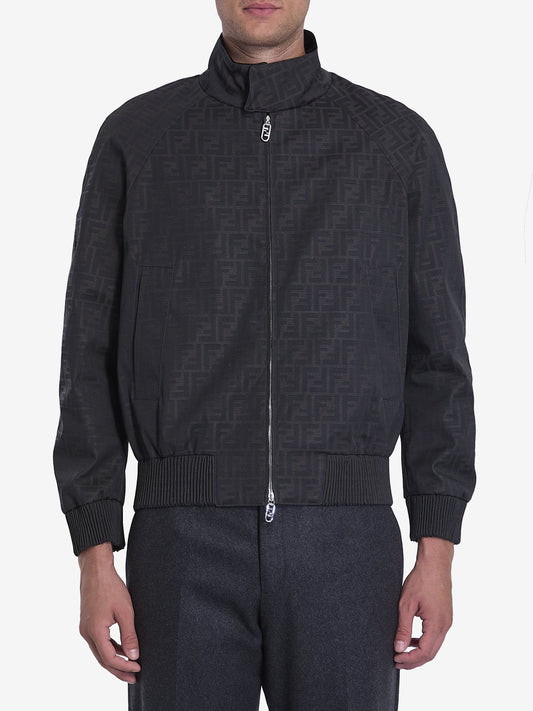 FENDI Embroidered Polyester Blend Bomber Jacket for Men